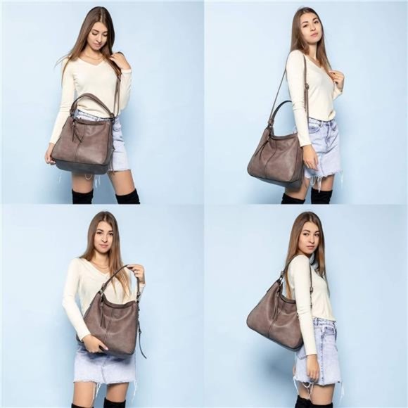 Tote Bag PU Leather Shoulder Bags Fashion Hobo Bags Large Purse and Handbags - Picture 2 of 6